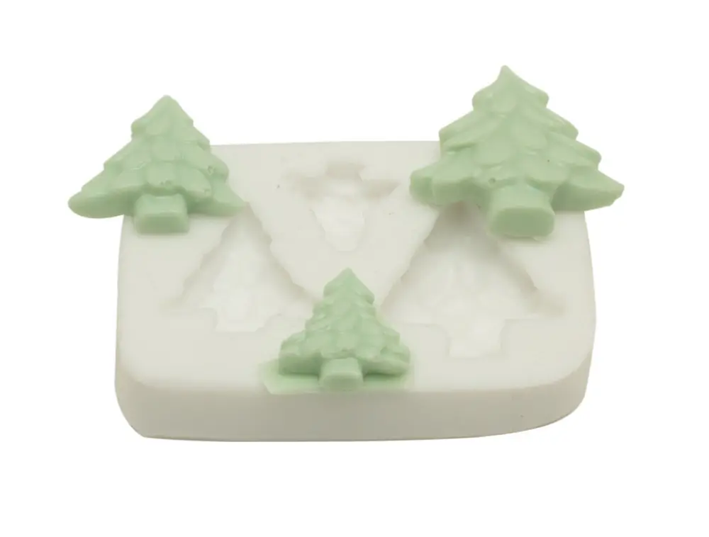 Beperkte Voorraad Silikomart Sugarflex decoratiemal kerstboom silicone wit 3-delig