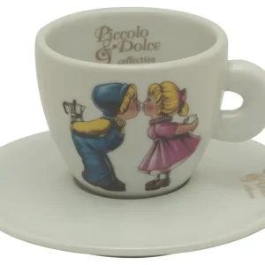 Lucaffe Piccolo & Dolce cappuccinokop en schotel aardewerk wit Express Levering