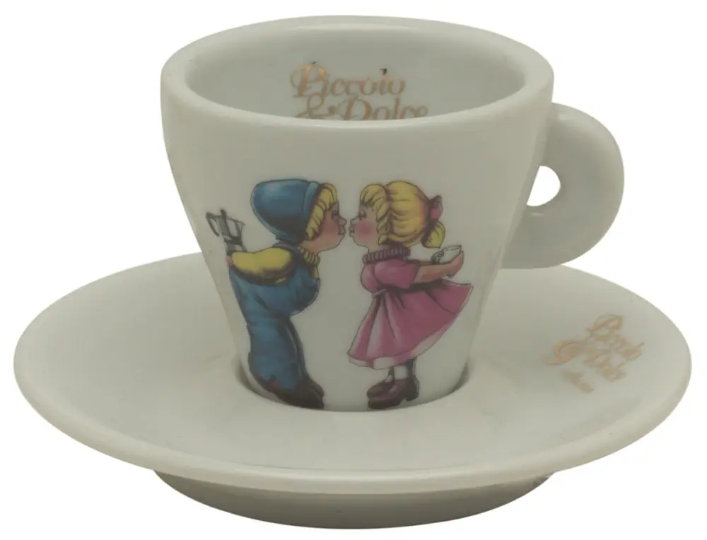 Lucaffé Piccolo & Dolce espressokop en schotel aardewerk wit Rechtstreeks Van De Fabrikant