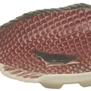 Finale Uitverkoop Bordallo vis schaal 26 x 13 cm aardewerk roze