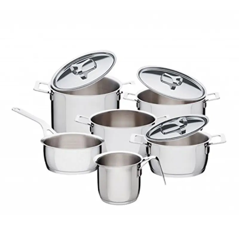Alessi Pots & Pans pannenset rvs 9-delig Op = Op