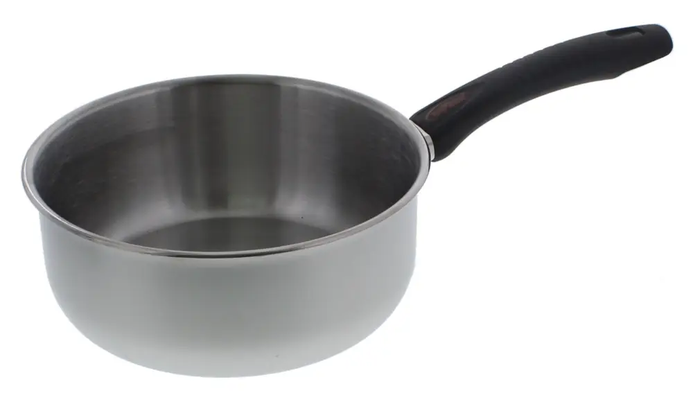 Aanbieding Inoxibar steelpan capsulebodem rvs met kunststof greep ø 20 cm zwart