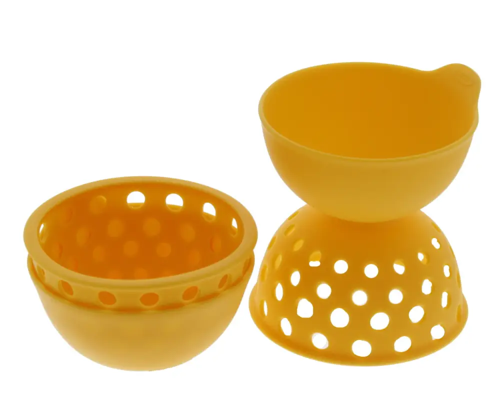 OXO Good Grips eipocheerder 10 cm hoog ø 9 cm siliconen geel - 2 stuks Gecertificeerd