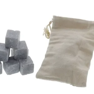 Gereduceerde Prijs Point-Virgule chill stones zeepsteen met opbergzakje grijs 9 stuks