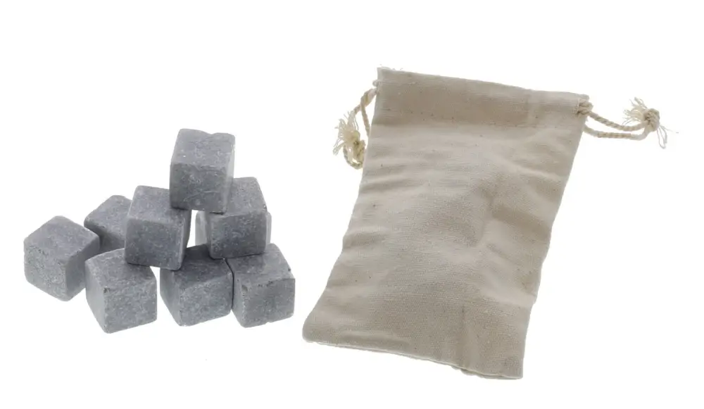 Gereduceerde Prijs Point-Virgule chill stones zeepsteen met opbergzakje grijs 9 stuks