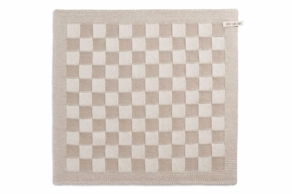 Laatste Kans Knit Factory handdoek geruit 50 x 50 cm katoen acryl Linnen