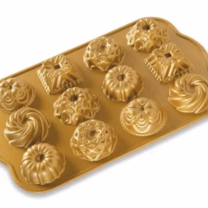 Beste Prijs Nordic Ware Bundt Charms 12 stuks 30,2 cm gietaluminium goudkleurig