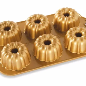 Betaalbaar Nordic Ware Anniversary Bundtlette kleine-tulbandvorm 6 stuks gietaluminium goudkleurig
