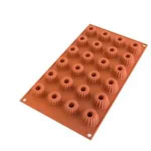 Silikomart bakvorm 24 tulbandjes ø 3,5 cm silicone bruin Aanbieding
