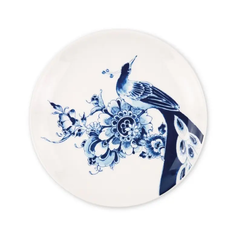 Exclusieve Aanbieding Royal Delft Peacock Symphony dessertbord coupe ø 21,5 cm aardewerk