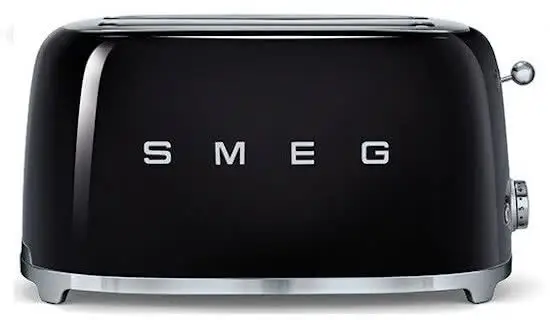 Smeg 50's style broodrooster lang 2 sleuven staal zwart Lage Prijs