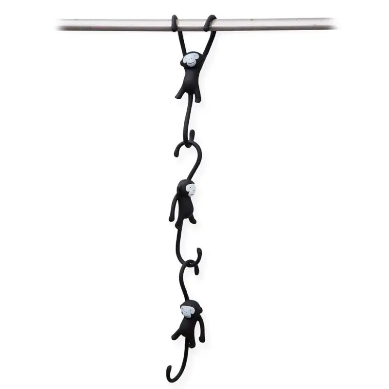 Dagaanbieding Monkey Business Just Hanging keukenhaak 12 cm kunststof zwart