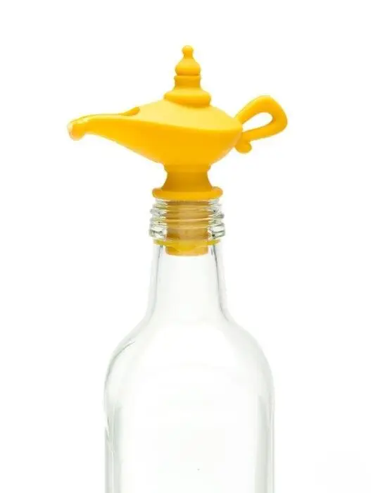 Peleg Oiladdin schenktuit en stopper 9 cm silicone geel Aanbieding