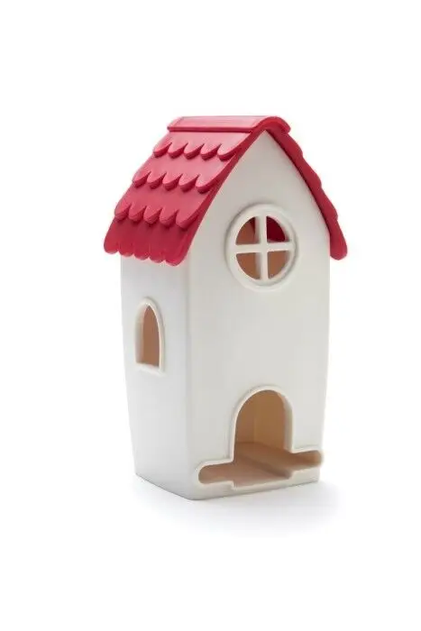 Favoriet Ototo Tea House theezakjesdispenser 19 cm kunststof wit/rood