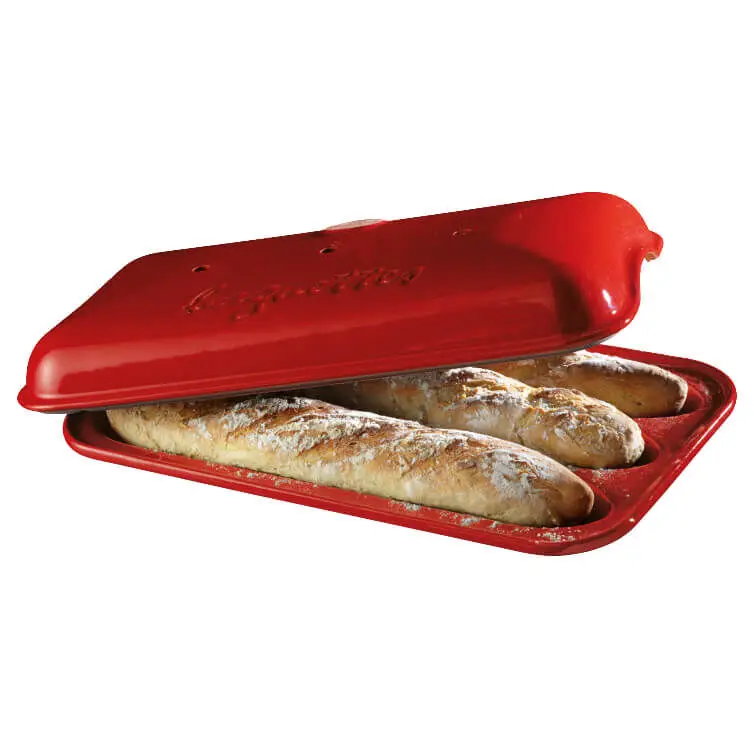 Koop Vandaag Emile Henry Baguettesvorm 39 x 24 cm aardewerk rood