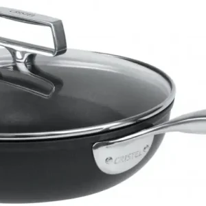 Koop Vandaag Cristel Castel'pro Exceliss+ Ultralu sauteerpan met anti-aanbaklaag en glasdeksel ø 28 cm aluminium zwart
