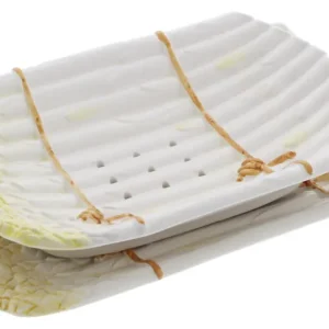Oldenhof uitlekschaal met onderbord voor asperges aardewerk geel Lage Kosten