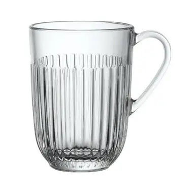 Weekendaanbieding La Rochère Quessant theeglas met oor en ribbel 400 ml glas
