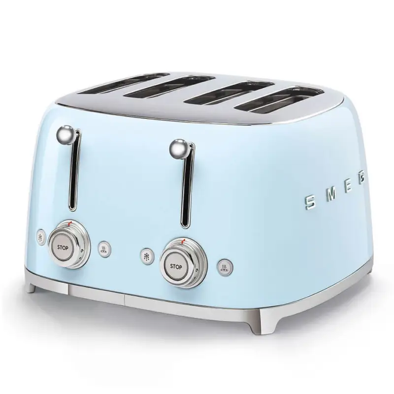 Smeg 50's style broodrooster 4 sleuven staal pastelblauw Alleen Vandaag