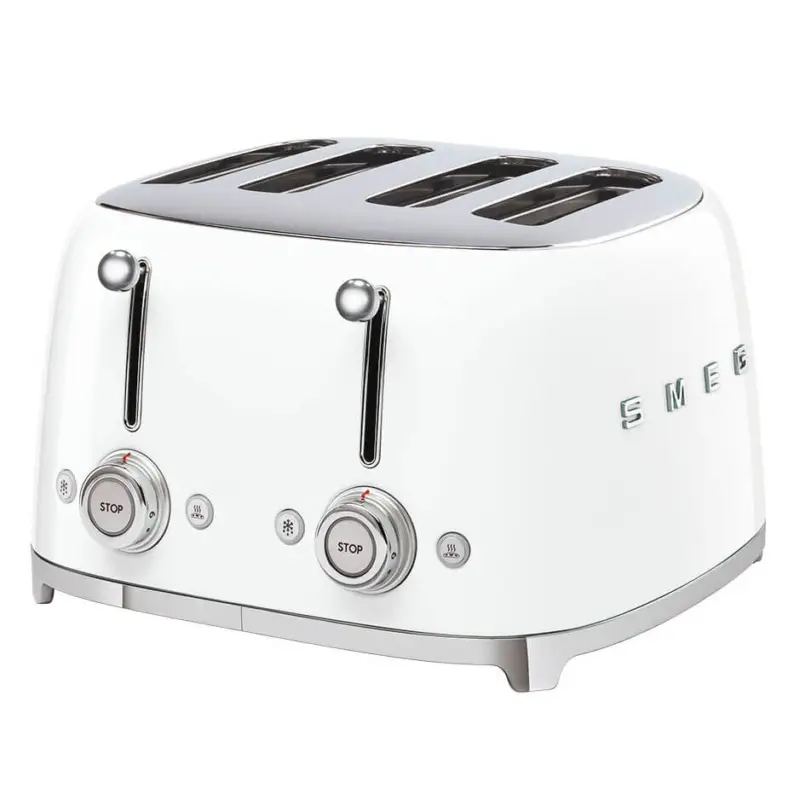 Smeg 50's style broodrooster 4 sleuven staal wit Express Levering