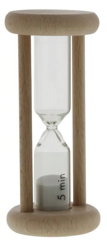 Oldenhof zandloper 10 cm 5 minuten hout naturel Direct Verzonden