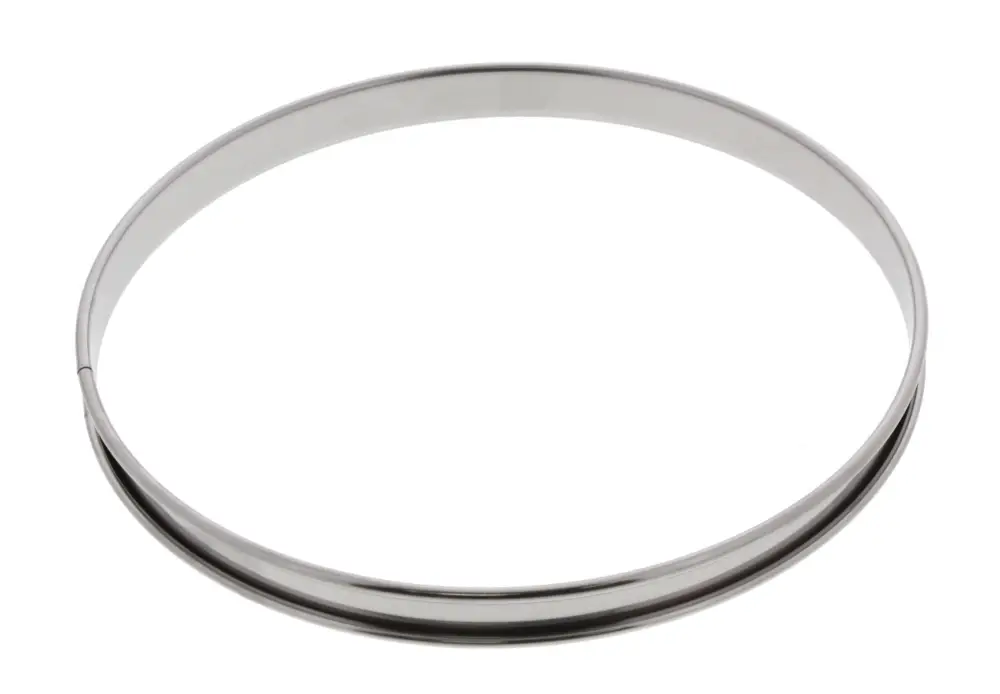 Snelle Levering De Buyer lage taartring met rand ø 24 cm 2 cm hoog rvs
