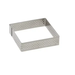 Korting De Buyer geperforeerde taartring vierkant 8 x 8 cm 2 cm hoog rvs
