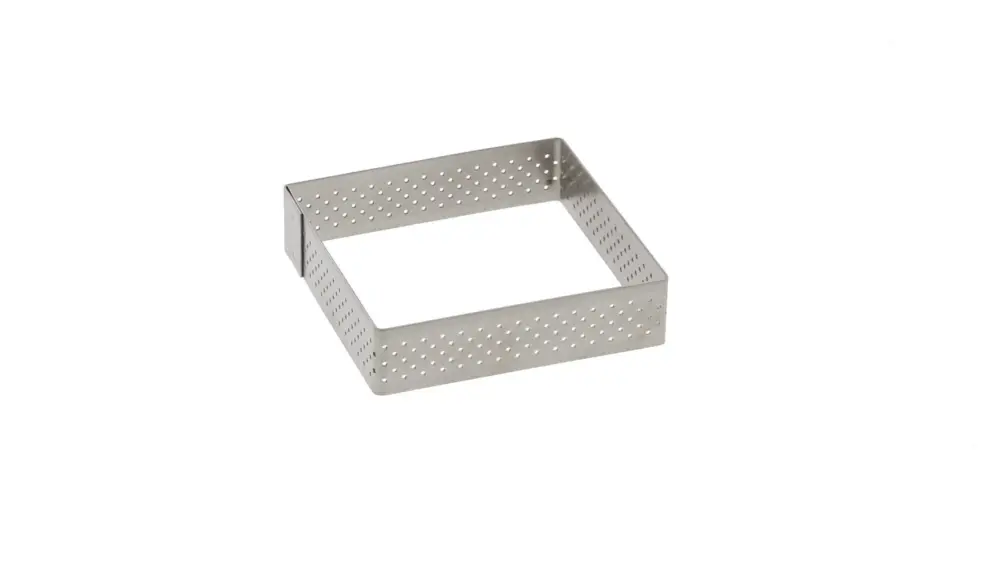 Korting De Buyer geperforeerde taartring vierkant 8 x 8 cm 2 cm hoog rvs