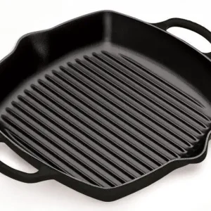 Le Creuset vierkante grill 30 cm gietijzer mat zwart Dagaanbieding