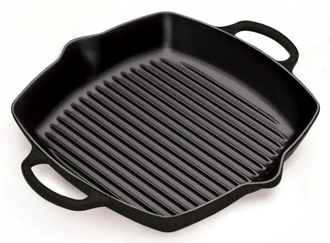 Le Creuset vierkante grill 30 cm gietijzer mat zwart Dagaanbieding
