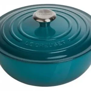 Le Creuset wok-braadpan 4,1 liter ø 26 cm gietijzer Deep Teal Aanbieding