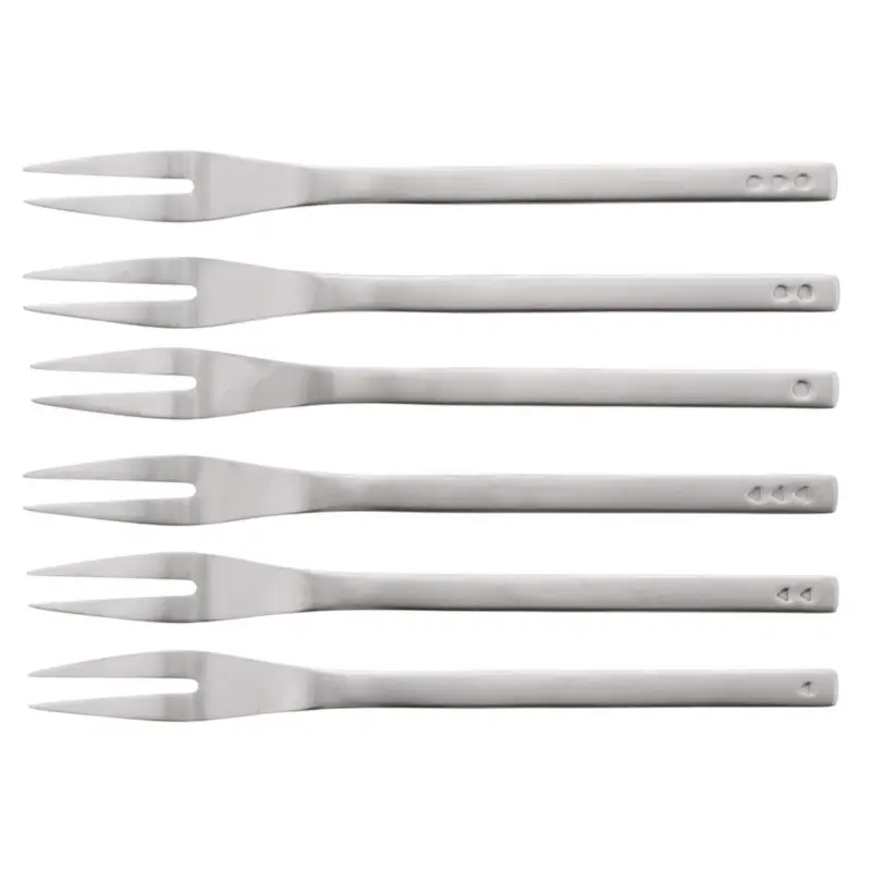 Puresigns One cocktailvorken 12,5 cm rvs mat 6 stuks Uitverkoop