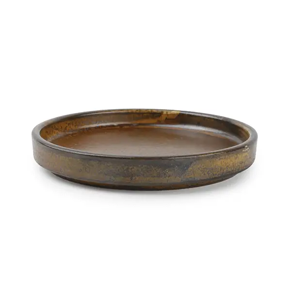 Dagaanbieding Fine2Dine Escura bord met opstaande rand ø 13,5 cm porselein donkerbruin