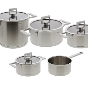 Cristel Strate Fixed pannenset met glasdeksels rvs 5-delig Uitverkoop