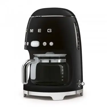 Smeg 50's style koffiezetapparaat kunststof zwart Finale Uitverkoop