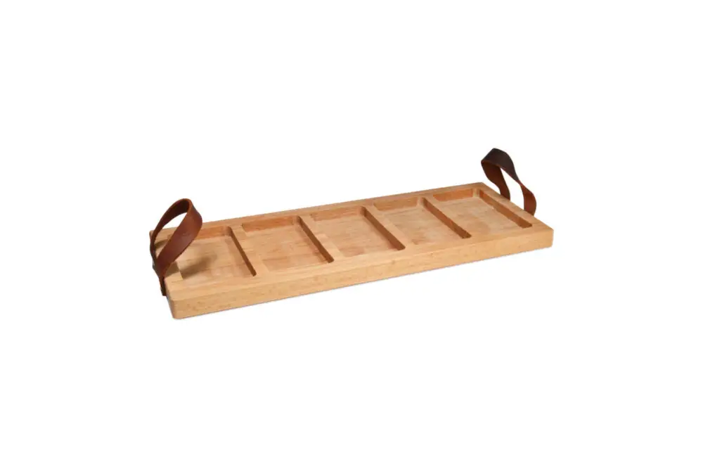 Bowls and Dishes Puur Hout serveerplank 5-vaks beukenhout Favoriet