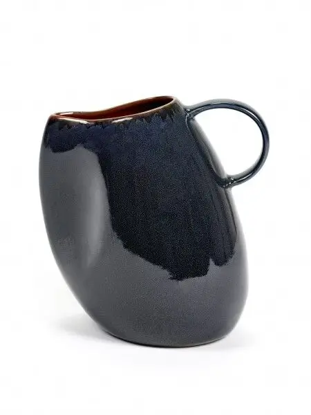 Serax karaf S 14 x 10 cm h 14 cm aardewerk donkerblauw Direct Beschikbaar