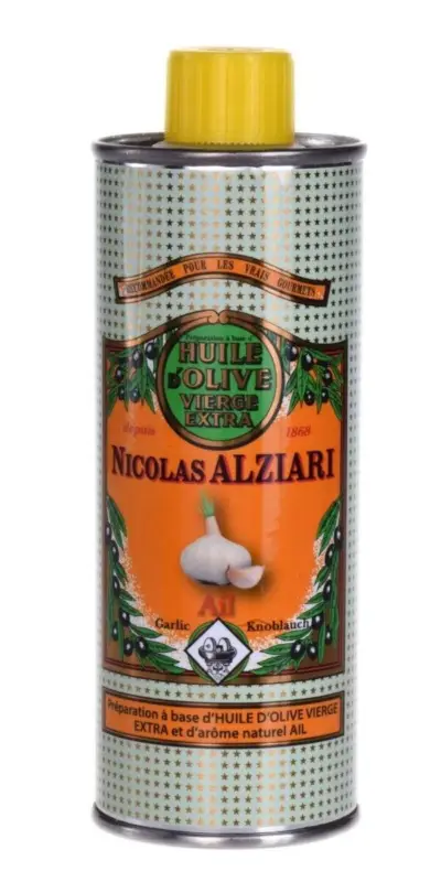Hoge Kwaliteit Nicolas Alziari olijfolie knoflook blik 250 ml