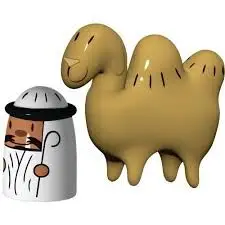 Alessi Figure Amir en Camelus beeldjes porselein set 2-delig Finale Uitverkoop