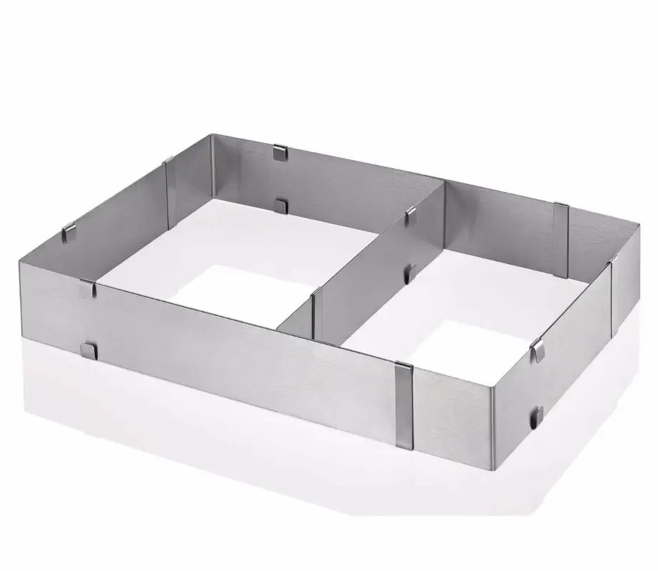 Küchenprofi verstelbare taartring rechthoek 27 - 52 x 18 - 34 cm rvs Exclusieve Aanbieding