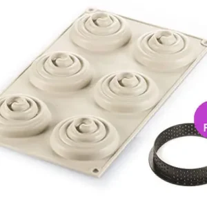 Silikomart TarteDecor Kit Mini Tarte Twist ø 70 cm silicone grijs 2-delig Direct Beschikbaar