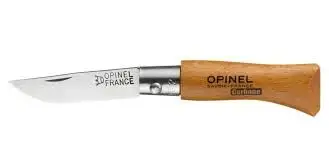 Opinel Carbone No. 02 zakmes 3,5 cm koolstofstaal hout Laatste Versie