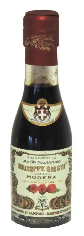 Giuseppe Giusti balsamico-azijn met framboos 12 jaar 100 ml in champagnefles Actieprijs