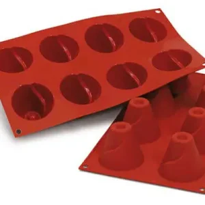 Favoriet Silikomart bakmat 8 vulkaanvormen ø 6,0 x 5,1 cm silicone bruin
