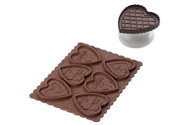 Silikomart Cookie Choc Kit Kerst hart silicone 3-delig Exclusieve Aanbieding