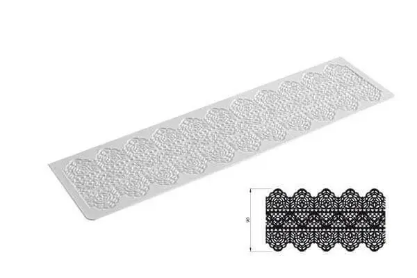 Lage Prijs Silikomart Wonder Cakes Tricot Decor Dentelle decoratiemat smal 40 cm silicone wit