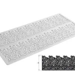 Op = Op Silikomart Wonder Cakes Tricot Decor Baroc decoratiemat smal 40 cm silicone wit