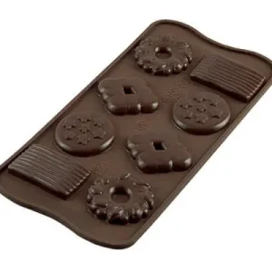 Silikomart EasyChoc Biscuits bonbonvorm silicone bruin Shop Nu