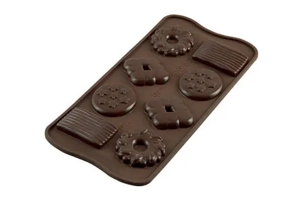 Silikomart EasyChoc Biscuits bonbonvorm silicone bruin Shop Nu