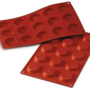 Tijdelijk Beschikbaar Silikomart bakmat 15 tartelettes ø 4 cm silicone bruin